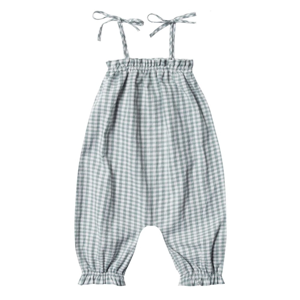 Rylee + Cru Gingham Blue Jumpsuit